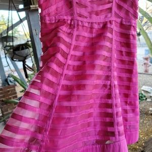 bebe A-Line Satiny/Sheer Summer Dress